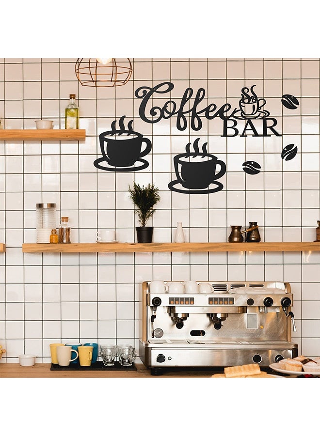 Peachjoy Coffee Bar Decor Coffee Signs for  Metal Rustic Sign Hanging Wall Decor Metal Wall Art for Home Office Kitchen(Coffee Bar, Bean and Cup Style) - Image 5