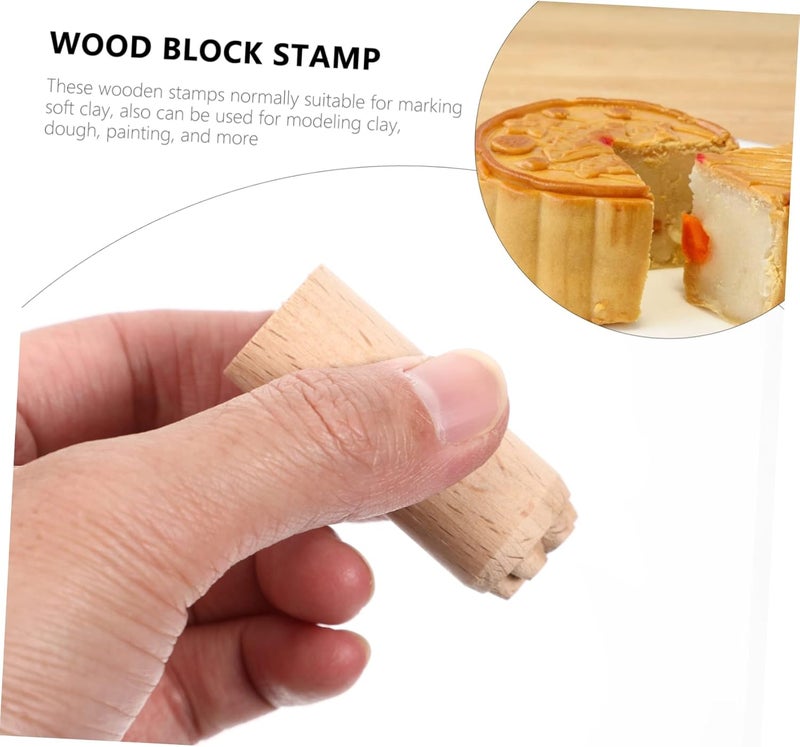 Garneck 7-Piece Wooden Pottery Stamp Set - Round Ceramic Stamps for Pottery Tools and DIY Projects - Decorative Stamps with Floral Patterns for Creative Pottery and Scrapbooking - Image 4