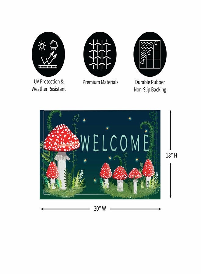 Evergreen Flag Welcome Friends Mushroom Sassafras Estate Door Mats, 30 x 18 Inches Sassafras Doormats for Front Door Outdoor Entrance, Indoor Welcome Mats for Entryway - Image 3