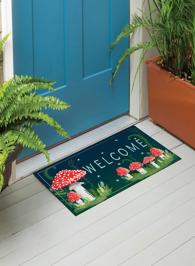 Evergreen Flag Welcome Friends Mushroom Sassafras Estate Door Mats, 30 x 18 Inches Sassafras Doormats for Front Door Outdoor Entrance, Indoor Welcome Mats for Entryway - Image 2