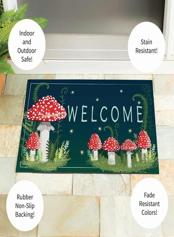 Evergreen Flag Welcome Friends Mushroom Sassafras Estate Door Mats, 30 x 18 Inches Sassafras Doormats for Front Door Outdoor Entrance, Indoor Welcome Mats for Entryway - Image 4