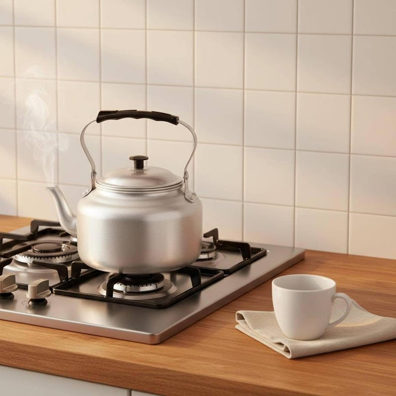 Generic Aluminum Tea Kettle Old type Aluminum Teapot Lightweight Tea Pot for Restaurant, Hotel, Home, Traditional Aluminum Kettle, 0.8L, With Tea Infuser, Array, Silver - Image 2