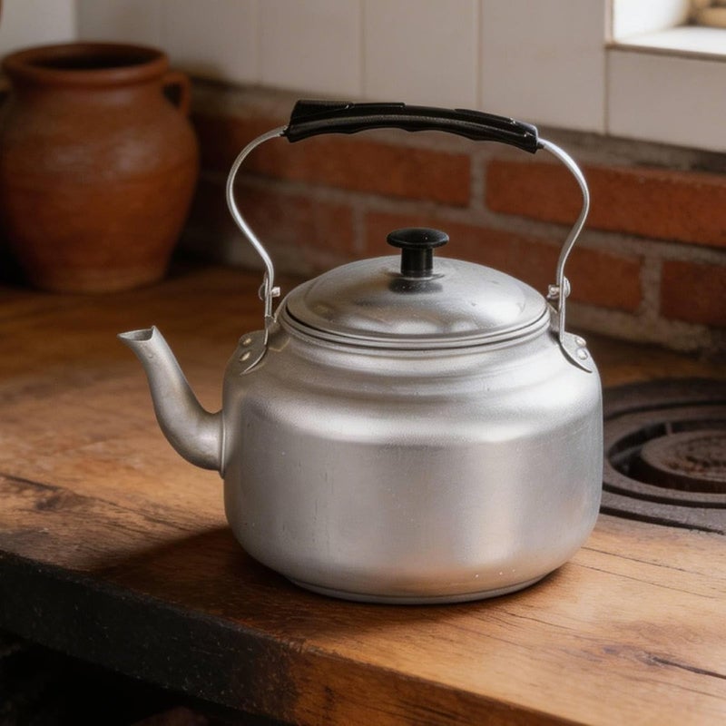 Generic Aluminum Tea Kettle Old type Aluminum Teapot Lightweight Tea Pot for Restaurant, Hotel, Home, Traditional Aluminum Kettle, 0.8L, With Tea Infuser, Array, Silver - Image 3