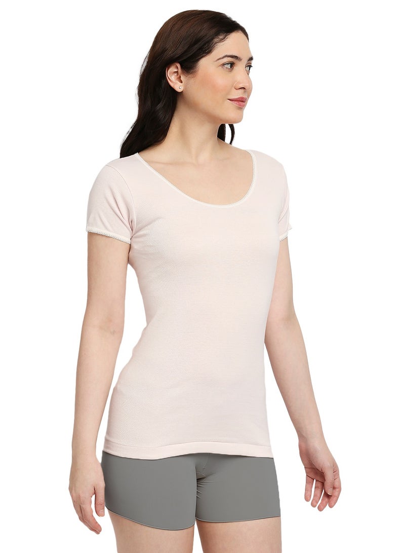 BYC WOMEN'S COTTON UNDERSHIRT - PINK - Image 3