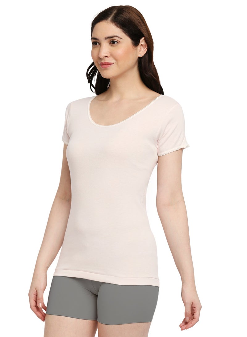 BYC WOMEN'S COTTON UNDERSHIRT - PINK - Image 4