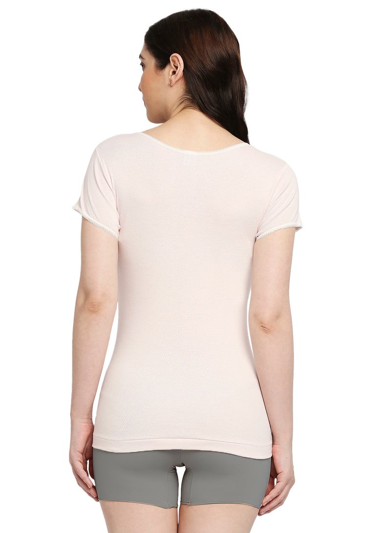 BYC WOMEN'S COTTON UNDERSHIRT - PINK - Image 5