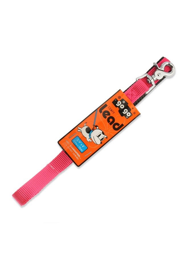 GOGO Pet Products 3/4-Inch Wide Comfy Nylon Dog Leash, 4-Feet Long, Pink - Image 1