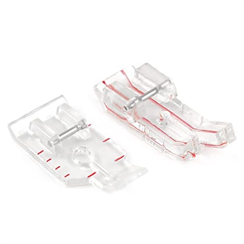 TISEKER 2 Pieces Clear View Presser Foot 14 Inch Quilting Presser Foot Fits for All Low Shank SnapOn Singer Brother Babylock EuroPro Janome Kenmore White Juki New Home Sewing Machine