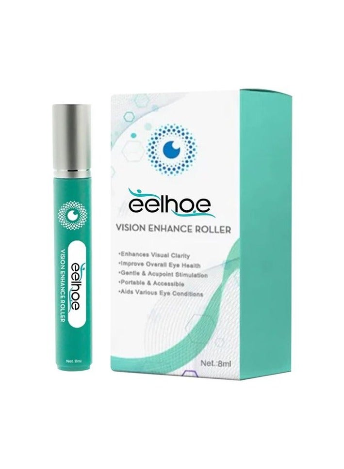EELHOE Eye Massage Roller – Gentle Eye Care Serum with Herbal Extracts – Reduce Puffiness, Eye Discomfort & Dark Circles – 8ml - Image 1