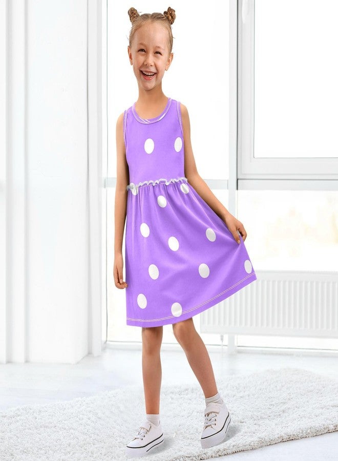 Boccsty White Dots Polka Dot Purple Girls Dress Kids Toddler Casual Dresses Summer Dresses 2T - Image 5