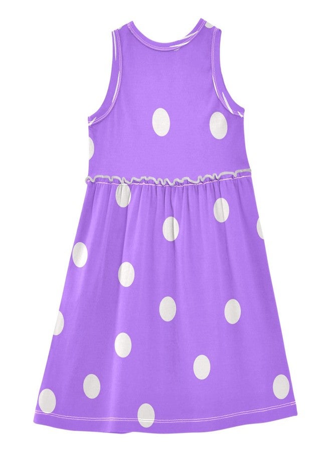 Boccsty White Dots Polka Dot Purple Girls Dress Kids Toddler Casual Dresses Summer Dresses 2T - Image 2