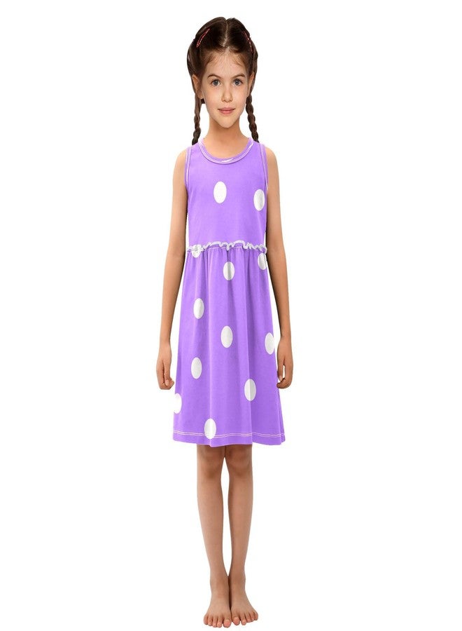 Boccsty White Dots Polka Dot Purple Girls Dress Kids Toddler Casual Dresses Summer Dresses 2T - Image 4