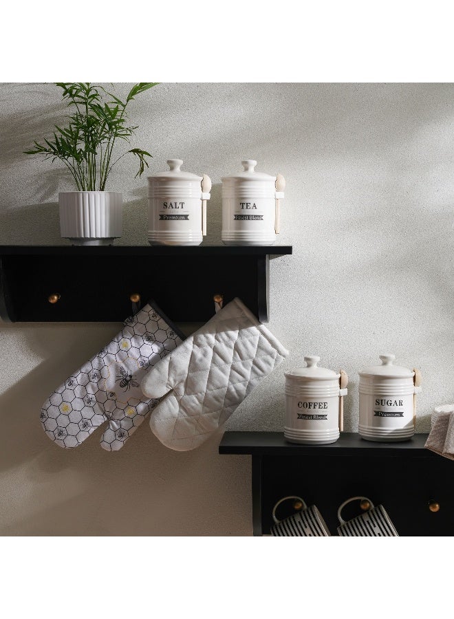 Pan Home علبة شاي لويزا مع ملعقة 700 مل - أبيض - Image 4