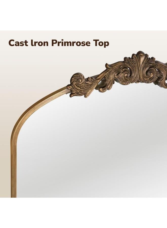USHOWER USHOWER 36" x 30" Gold Vintage Baroque Mirror with Ornate Frame for Fireplace, Bathroom, Living Room, Entryway  - Image 4