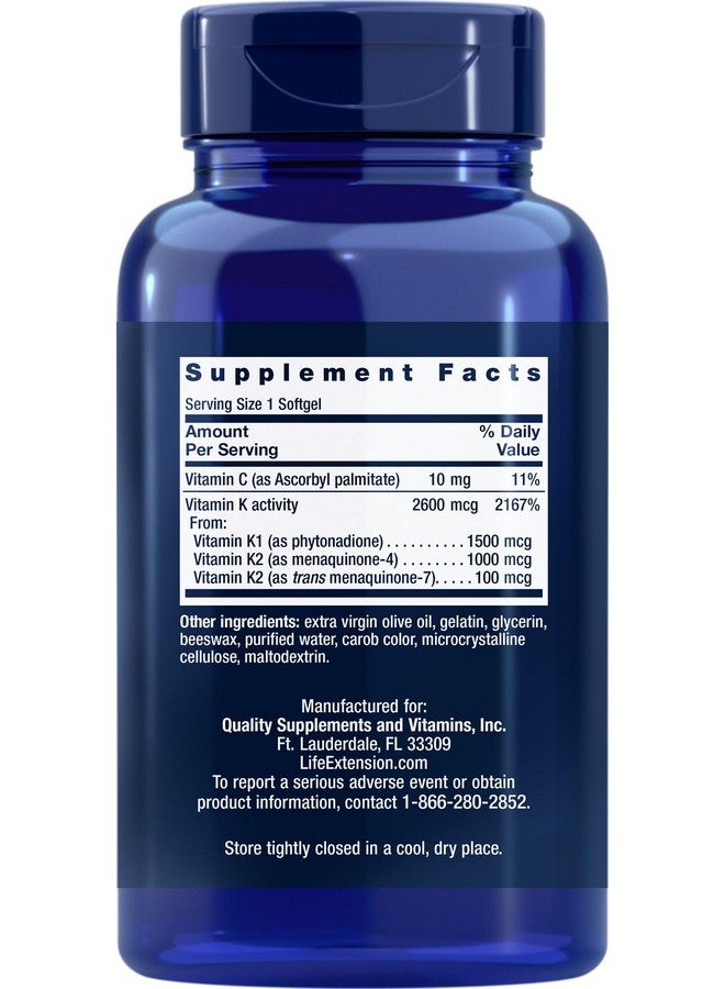 Life Extension Super K, 150 Softgels, with Vitamin K1 and K2 - MK4 & MK7 - Image 2