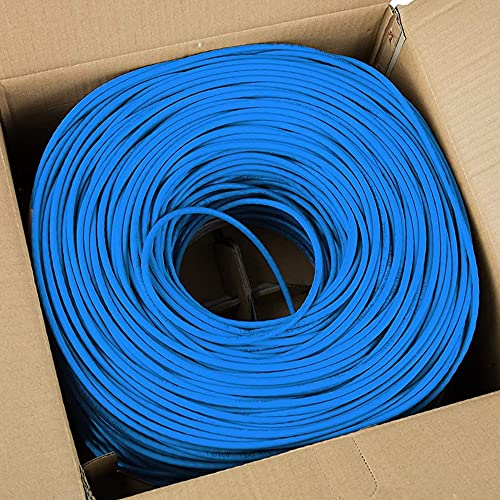 Cmple - Cat6 Cable 1000ft Bulk Lan Ethernet Cat 6 Wire Network UTP 23AWG CMR Riser 10Gbps 550 MHz Pull Box 1000 Feet, Blue - Image 5
