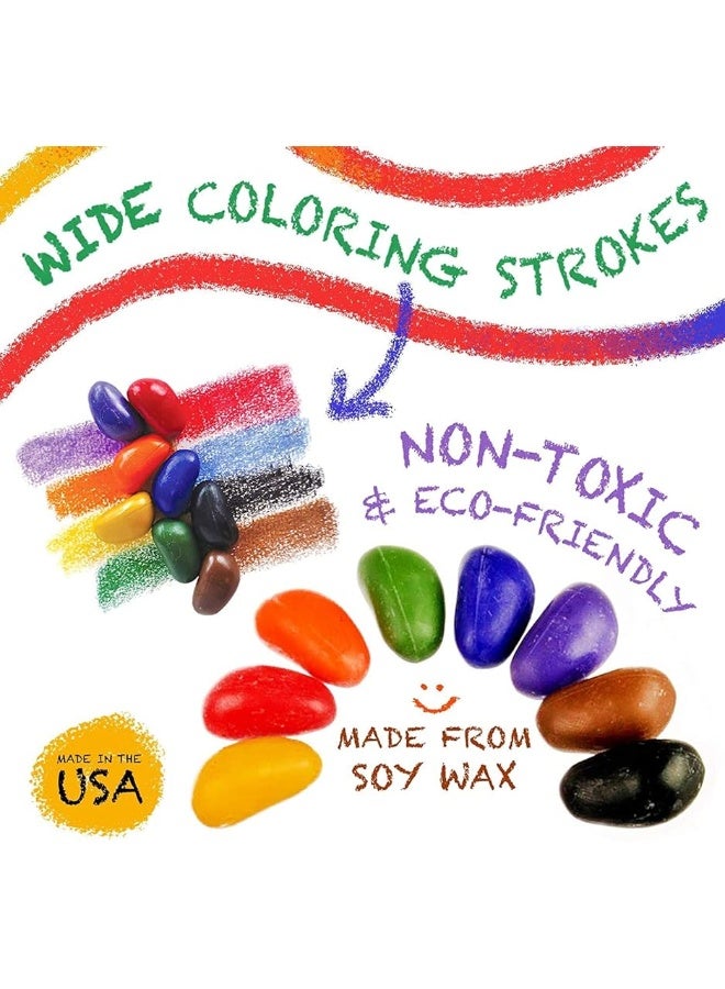 Crayon Rocks, Crayons in a Rock Shape, 32 Count, Tripod Grip Made For Handwriting Development in Kids and Toddlers, Fun & Educational, Creative Activity, Comes in a Muslin Bag - 32 Colors - Image 3