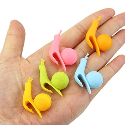 SOSUO 10-Pack Silicone Snail Tea Bag Clips - Cute Colorful Cup Edge Holders for Tea Bags - Image 4