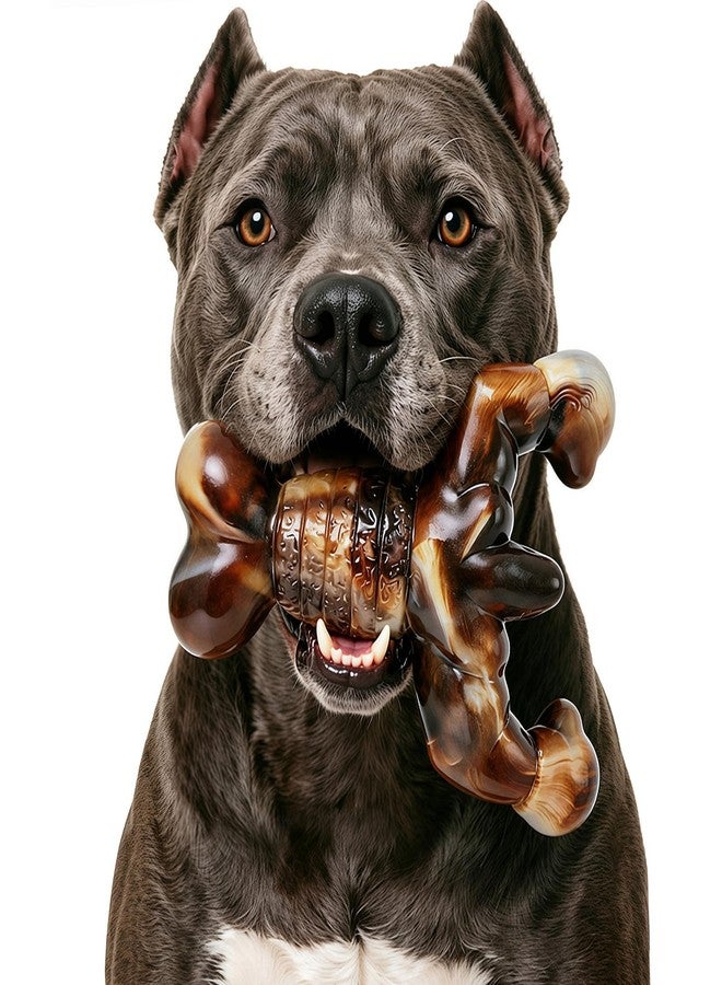 MOXIKIA Dog Chew Toys for Aggressive Chewers Almost Indestructible Dog Toys, Bacon Flavor, Tough Dog Bone Toys for Medium/Large Breed Dogs, Best Chew Toys to Keep Them Busy - Image 1