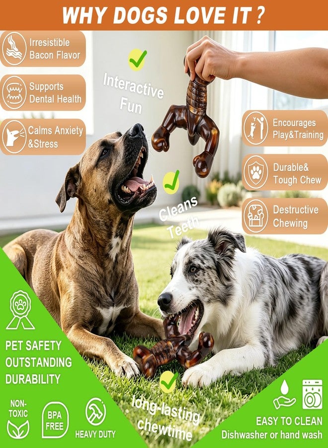 MOXIKIA Dog Chew Toys for Aggressive Chewers Almost Indestructible Dog Toys, Bacon Flavor, Tough Dog Bone Toys for Medium/Large Breed Dogs, Best Chew Toys to Keep Them Busy - Image 5