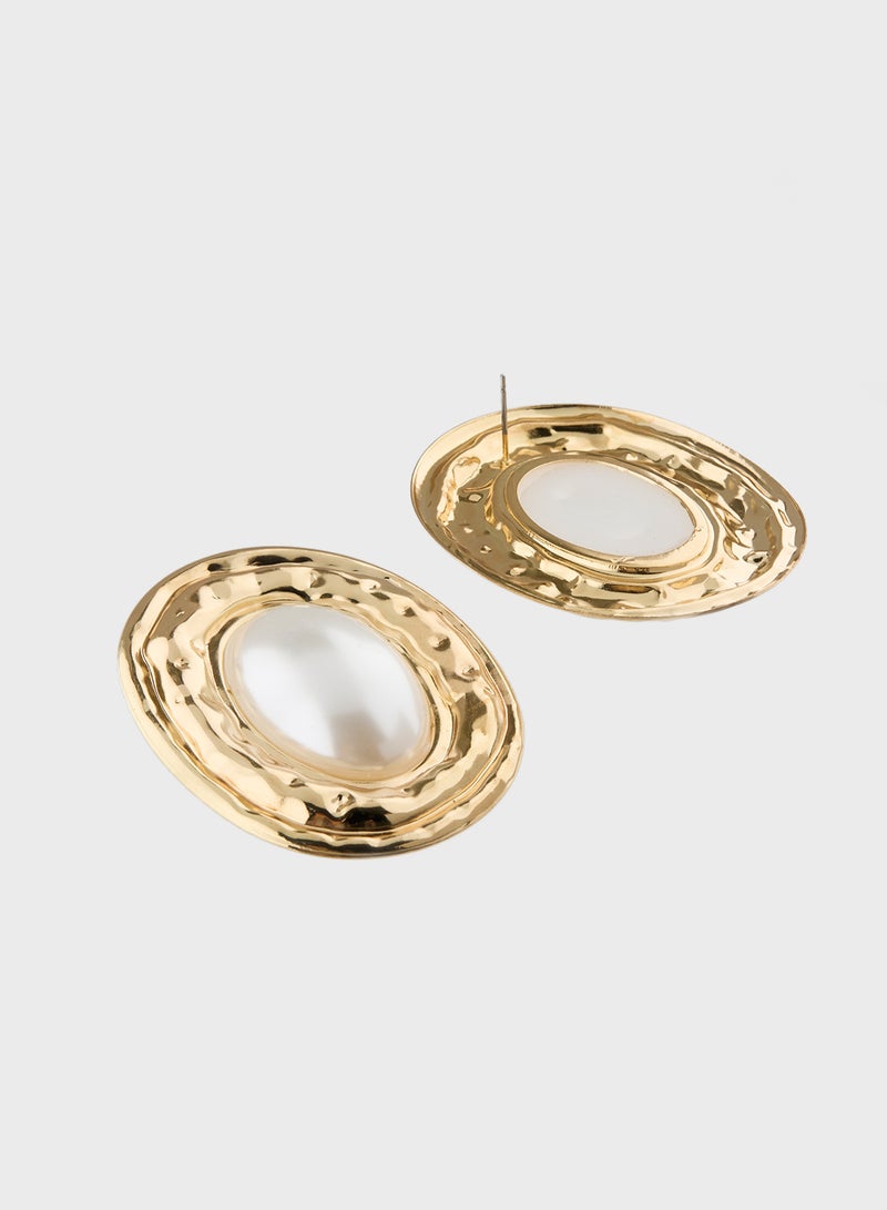 ELLA Pearl Oversized Stud Earrings - Image 2