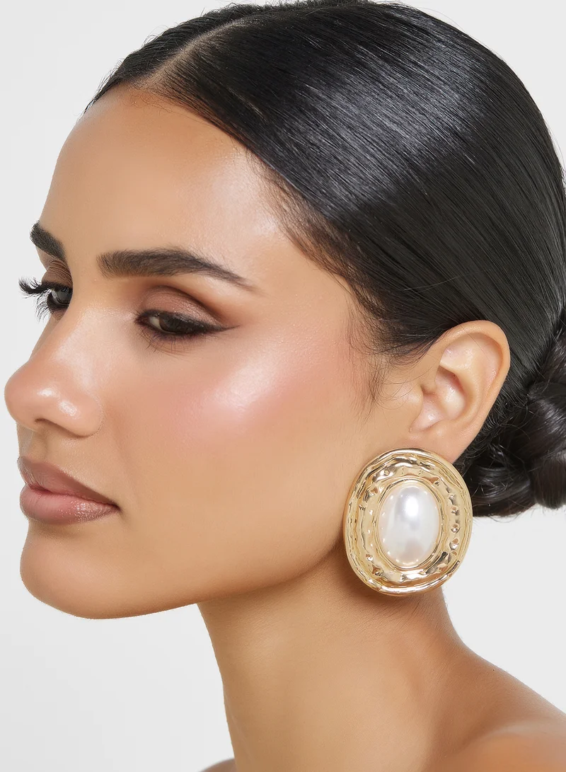 ELLA Pearl Oversized Stud Earrings
