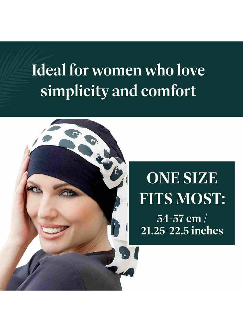 Rung Yanna Navy White Polka Dot Premium Scarf for Women - Image 3