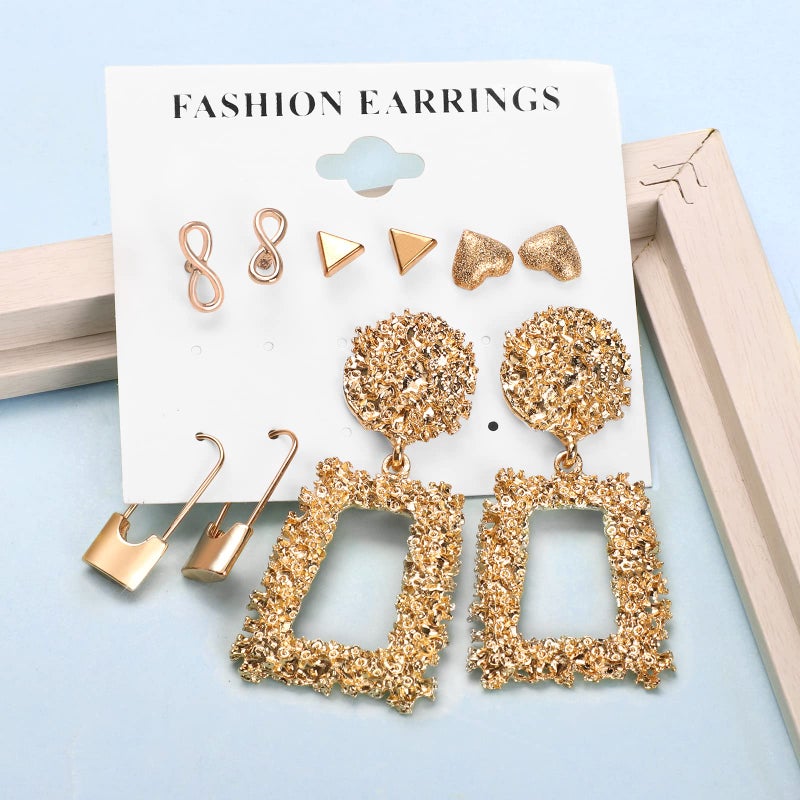 FIFATA 47 Pairs Trendy Boho Teardrop Geometric Earrings Acrylic Rattan Earrings Statement Dangle Drop Christmas Earring for Women - Image 4