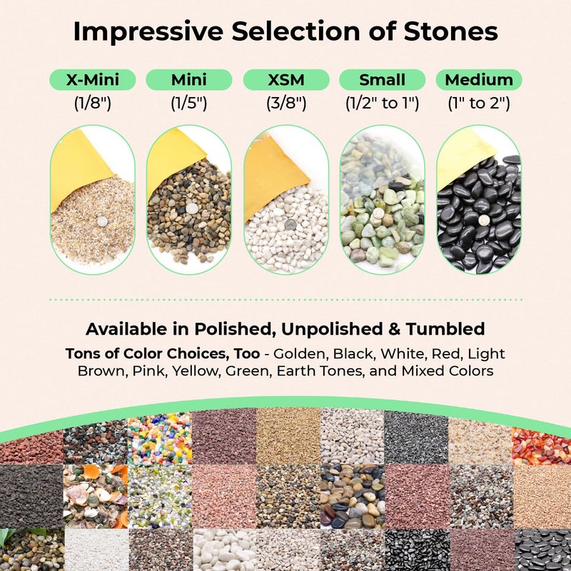 Premium Pebbles White Rocks. Decorative Pebbles. 1/5 Inch 2 lbs for Garden, Landscaping, Indoor, Vase Fillers, Crafting, Succulents, Pots, Plants (Mini, Tumbled, 2) - Image 4