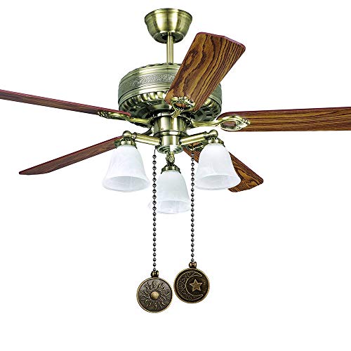 Dotlite Copper Ceiling Fan Pull Chain Set, Decorative Totem Fan Pull Chain Pendant Extension, 12 Inches Lighting & Fan Beaded Ball Chain Extender Ornament with Connector, Moon and Sun (2Pack) - Image 2
