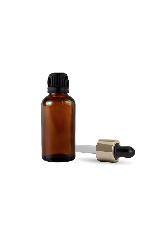 Devinez Devinez Amber Color Round Glass Bottle, 50 ml - Set of 2 with Dropper and Cap for Essential Oils, Blends, DIY skin care, Cosmetics, Multipurpose Bottle for Home and Travel Purpose - Image 2