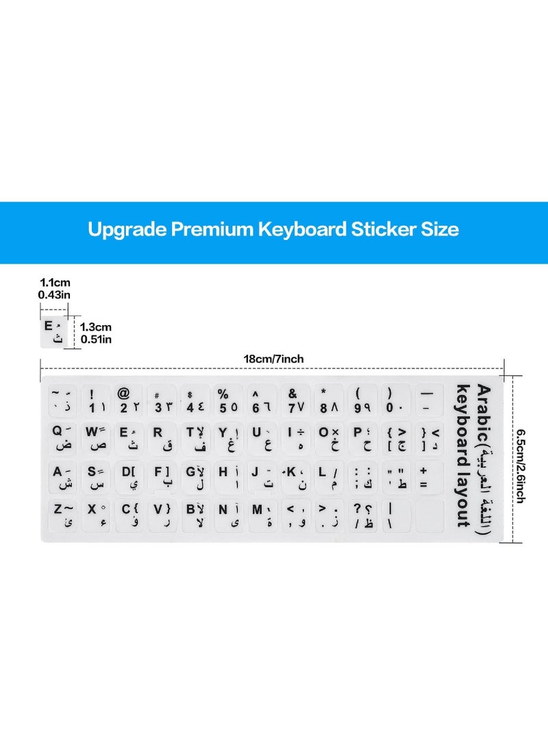 Rock Pow 2PCS Arabic Keyboard Stickers Arabic-English Keyboard Letters Replacement Stickers Black Background with White Font for Computer Laptop Notebook Desktop Matte Arabic Keyboard Alphabet Stickers - Image 3