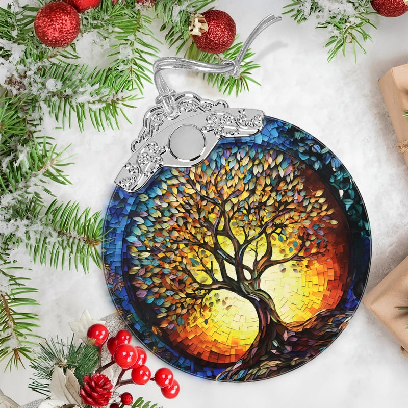 Jocidea Christmas Ornaments - Stained Glass Christmas Decor - Tree of Life Ornaments for Christmas Tree - Christmas Tree Ornament - Gifts for Family  Friends  Couple - Xmas Gift Ideas - Unique Gift - Image 5