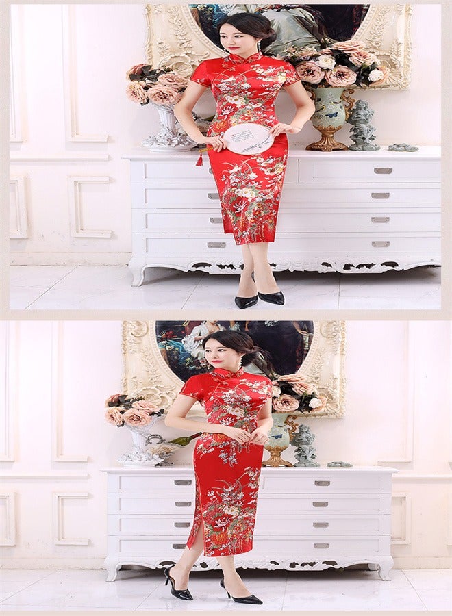 Loquat Short Sleeved Dress Red  - Image 2