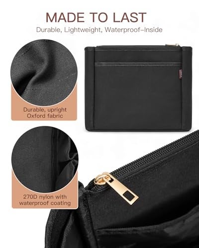 TOVICE Tote Bag Organizer Insert with Stanley Cup Holder and Zipper Bag, Compatible with Neverfull, Saint Louis and More, 9 Pockets (Black, X-Large) - Image 3
