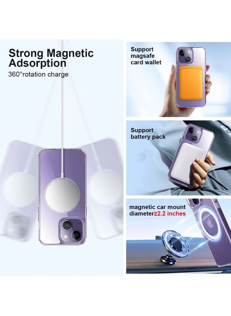 SHOPI - iPhone 14 Pro Max Magsafe Case 6.7 Inch Slim Thin Magnetic Case Yellowing-Resistant Anti-Drop Shock Absorption Anti-Scratch and Hard Back Crystal Case Cell Phone Case iPhone 14 Pro Max Case Clear - Image 1