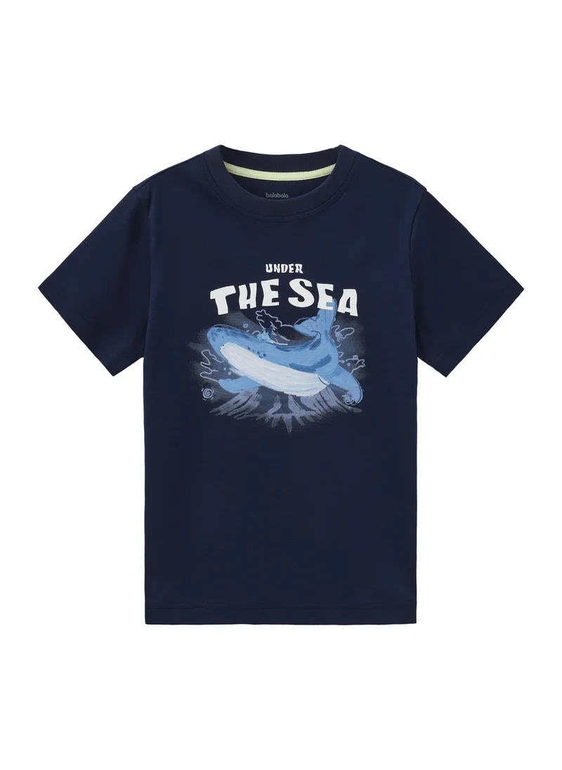 Balabala Navy Kids Boys Round v-neck short-sleeved T-shirt for Men | Best Price UAE