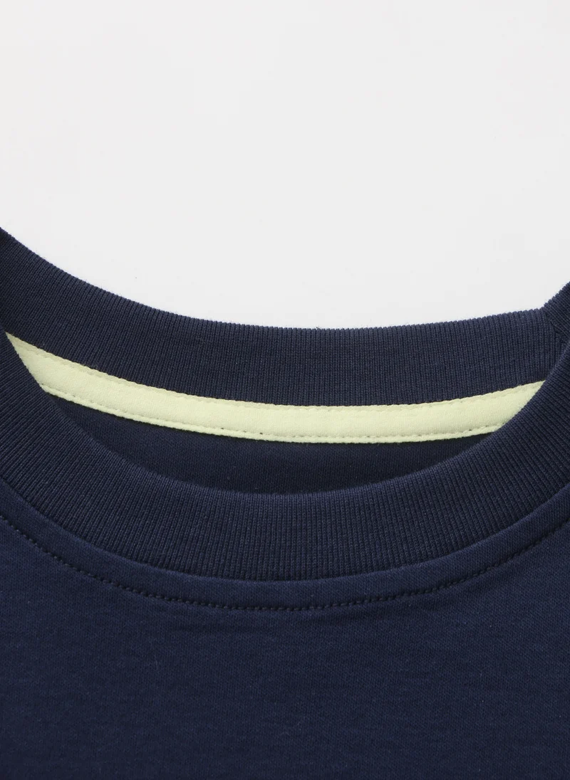 Balabala Navy Kids Boys Round v-neck short-sleeved T-shirt for Men | Best Price UAE