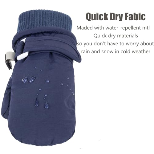 XuoAz Kids Waterproof Ski Snow Mittens - Winter Warm Fleece Gloves for Boys Girls Cold Weather (for 4-8 years) - Image 3