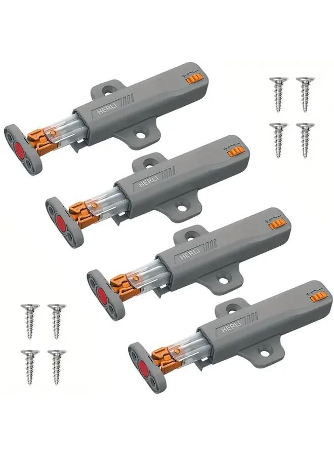 4pcs 30N Spring Loaded Cabinet Latch Push to Open Door Catches Heavy Duty Plastic - Image 1