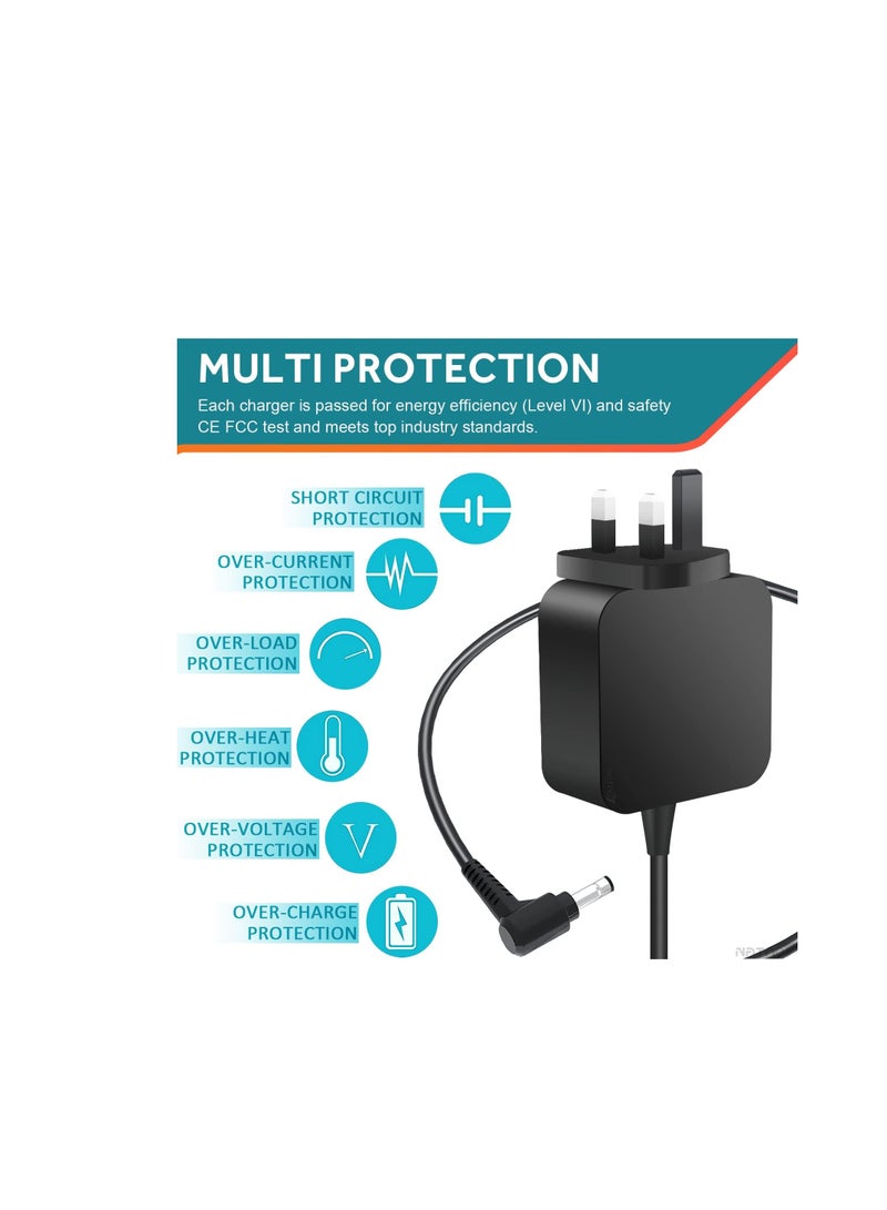 Terabyte شاحن محول تيار متردد 65 واط لجهاز Lenovo IdeaPad 330 330s 320 310 100 110 110S 120 120S 510 S340 S145 710S، Flex 3 4 5 6 كابل طاقة بقطر 4.0 * 1.7 مم - Image 4