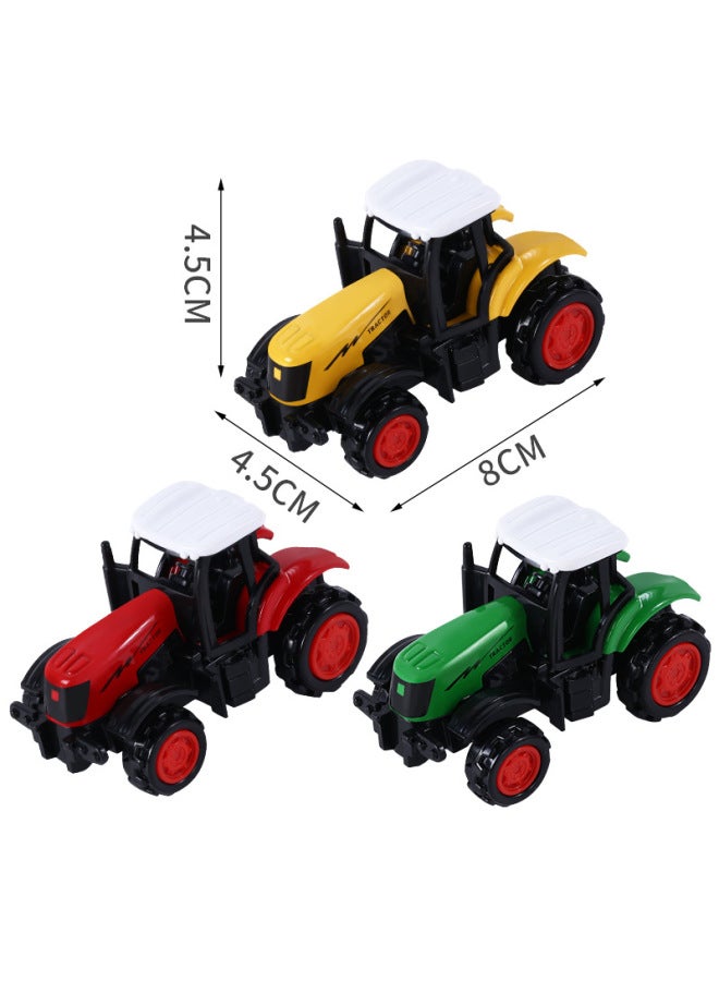 Cross-border Alloy Car Model Simulation Mini Agricultural Vehicle Tractor Sliding Farmer Car Toy 7cm Twisted Egg Grab Machine 