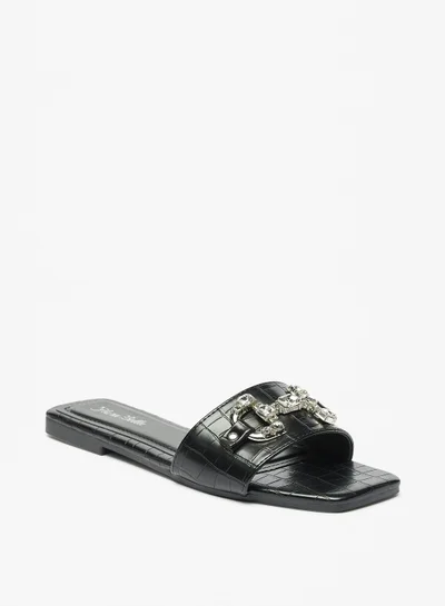 Flora Bella Embellished Slip On Slide Sandals