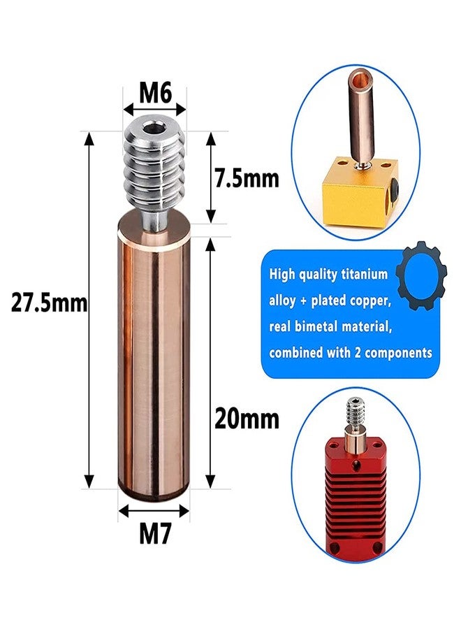 POLISI3D All Metal Bimetal Heatbreak Copper Titanium TC4 Throat High Temperature for Creality 3D Printer CR10 S4 S5 Ender 3 V2 Ender3 pro Ender 5 CS3 Hotend Upgrade - Image 3