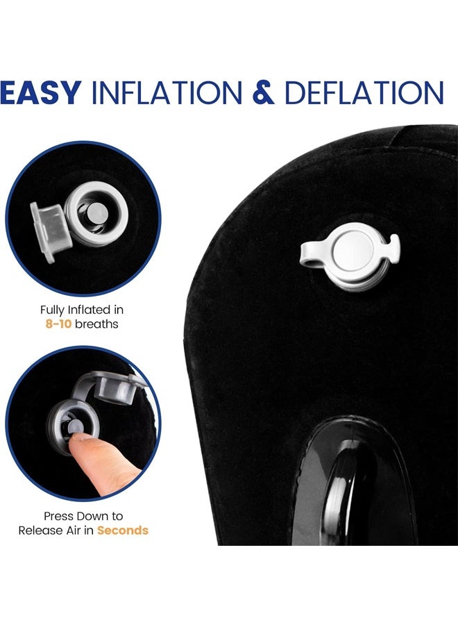 DUNISO Inflatable Orthopedic Pillow, Leg Raising Pillow, Triangular Portable Cushion, Comfortable Leg Pillow, Fast Inflation And Deflation Valve, Adjustable Tilt, Provide Support, Sleep Aid, Pain Relief, Foot And Ankle Injury And Rehabilitation Wedge Cushion, Black - Image 3