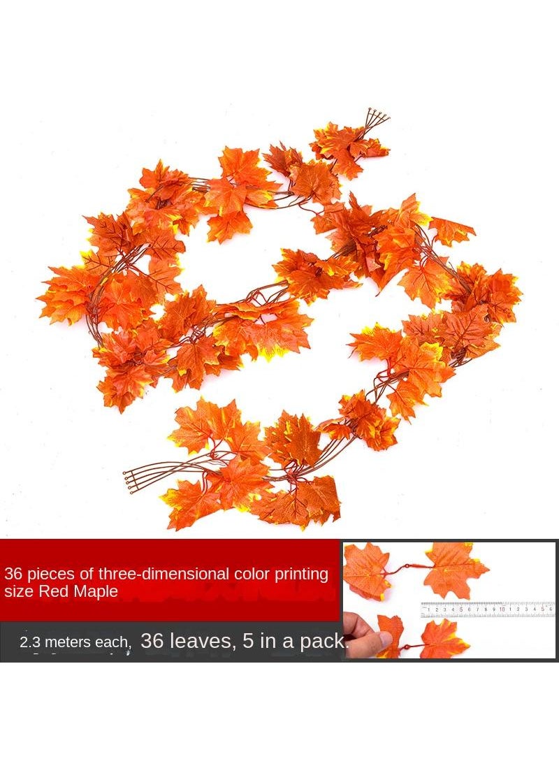 Generic Artificial flowers rattan leaves wall decoration plant  - Image 1