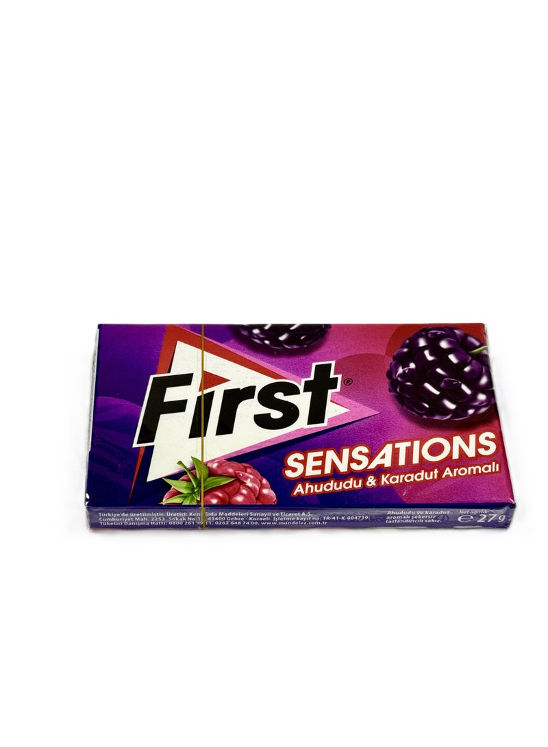 فيرست علكة خالية من السكر من فِرست بنكهات التوت الأحمر والتوت الأسود، عبوة من 3 (كل واحدة 27 جرام)