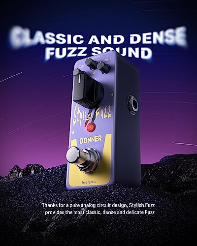 Donner Fuzz Guitar Pedal Classic Stylish Fuzz Mini Effect Pedal for Electric GuitarBass True Bypass - Image 3