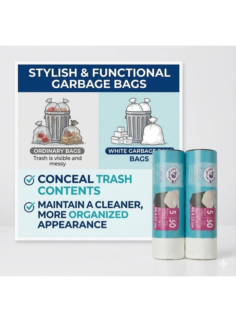 Aurheim Garbage Bags Trash Rolls 5 Gallons, 120 Count, 30 Bags per Roll (4-Rolls, 52x46 cm), Heavy Duty Waste Bags for Kitchen, Bathroom, Office - Image 5