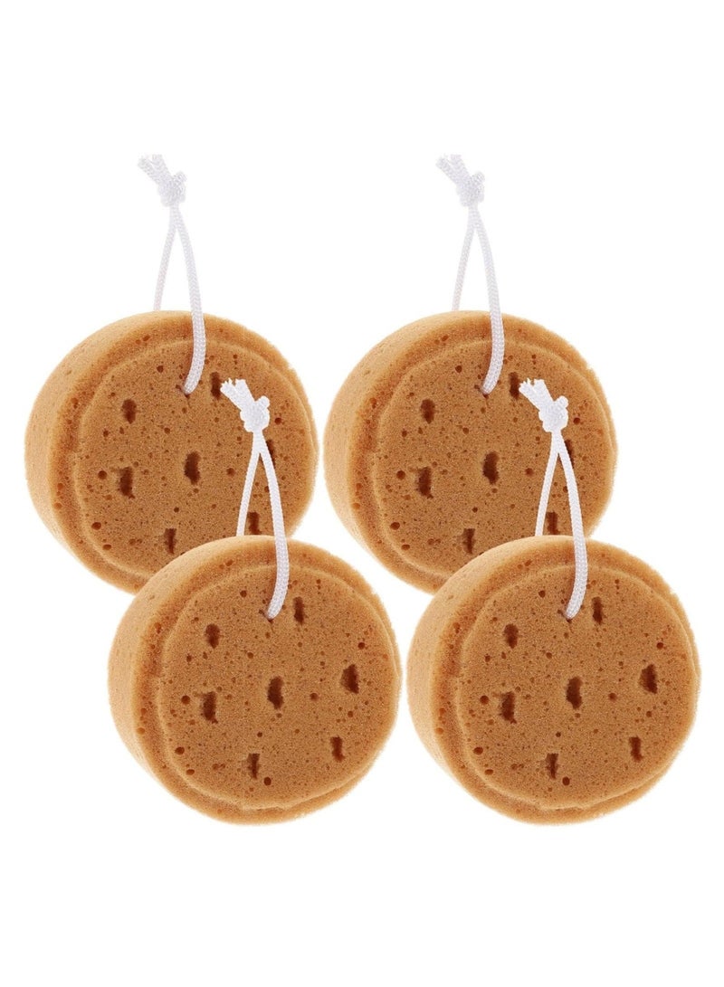 Captaintech 4pcs Body Loofah Scrubber, Exfoliating Bath Sponge, Shower Brush Soft Scrubber Skin Cleaning Spa Massager Towel Body Scrubberwash Sponge for Women Men Kids - Image 1